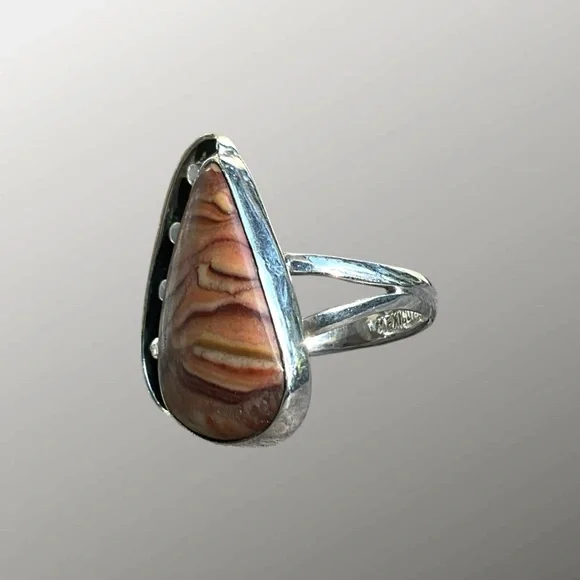 🌺Artisan Sterling & Agate Ring - Picture 8 of 12